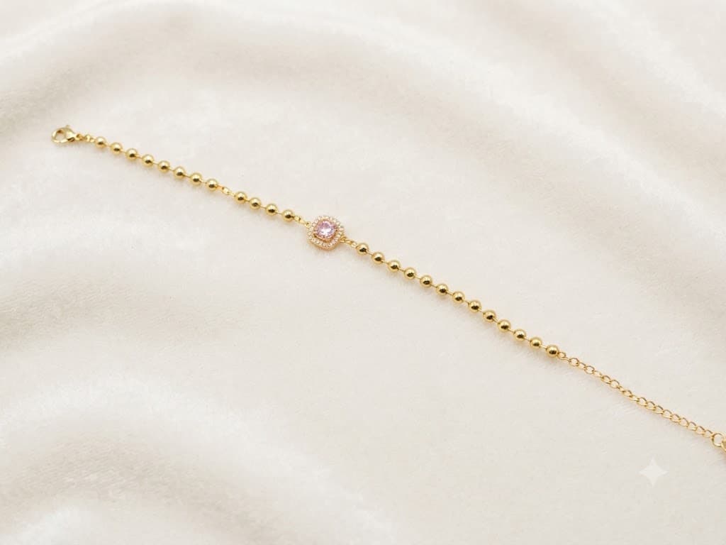 White Halo Beaded Bracelet