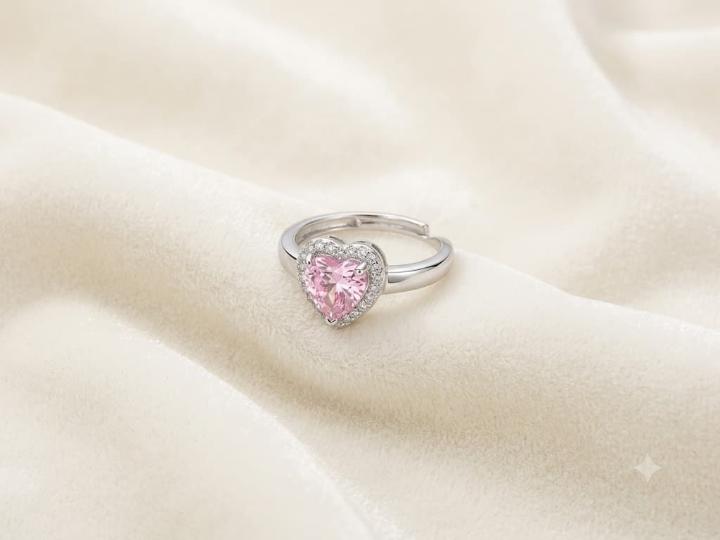 THE AMOUR HEART HALO ADJUSTABLE RING