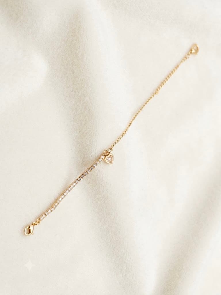 Heart & Line Tennis Bracelet