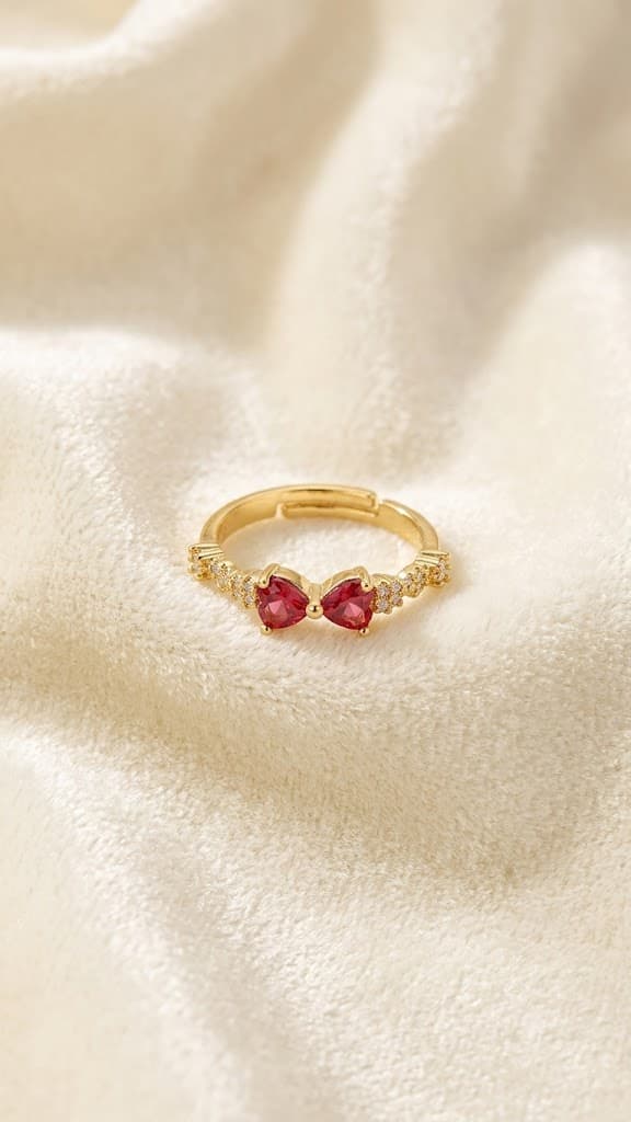 Pink bow ring