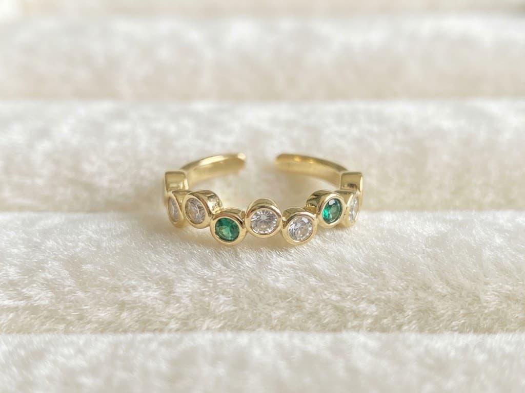 Green Bezel Stacking Ring