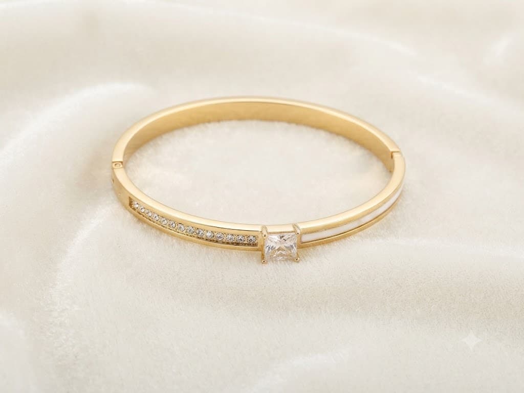 Enamel Two-Tone Bangle