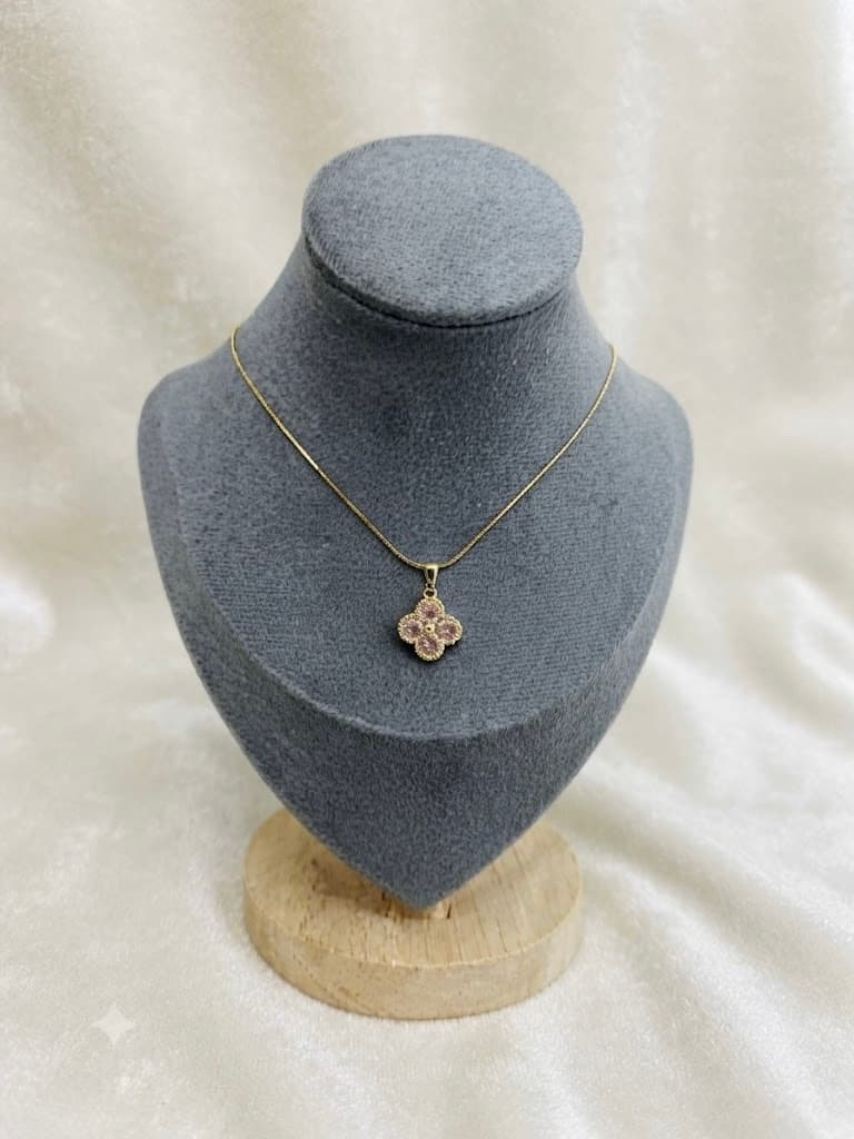 Pink Clover Necklace