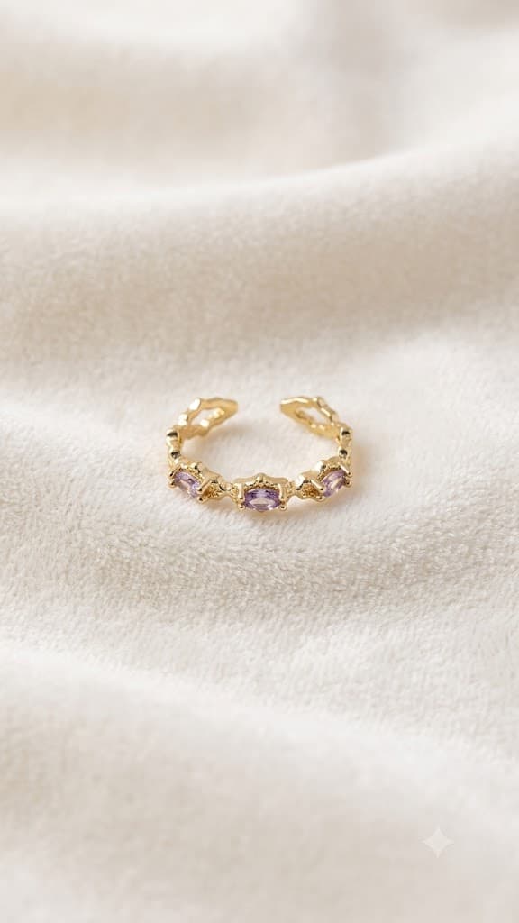 Lavender Star adjustable ring