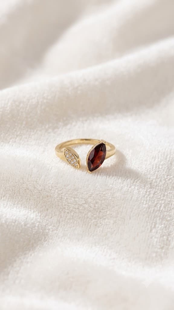 Garnet Bloom Ring