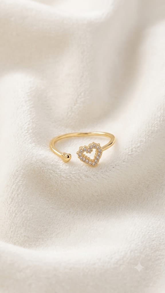 The Open Heart Adjustable Ring
